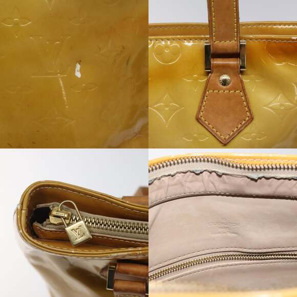 LOUIS VUITTON Monogram Vernis Houston Hand Bag Beige M91004 - Picture 11 of 13